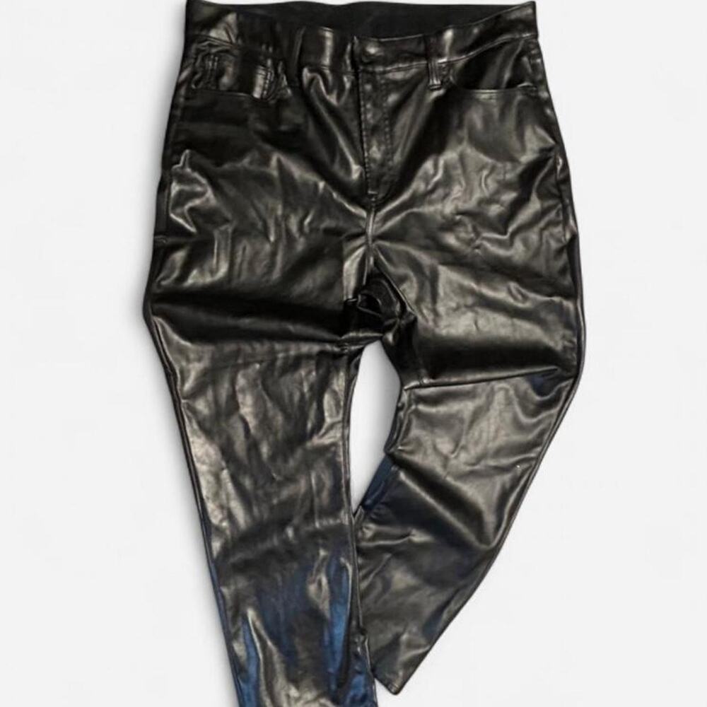 Gap plus size 18 high rise vintage slim pleather pants rockabilly vegan biker
